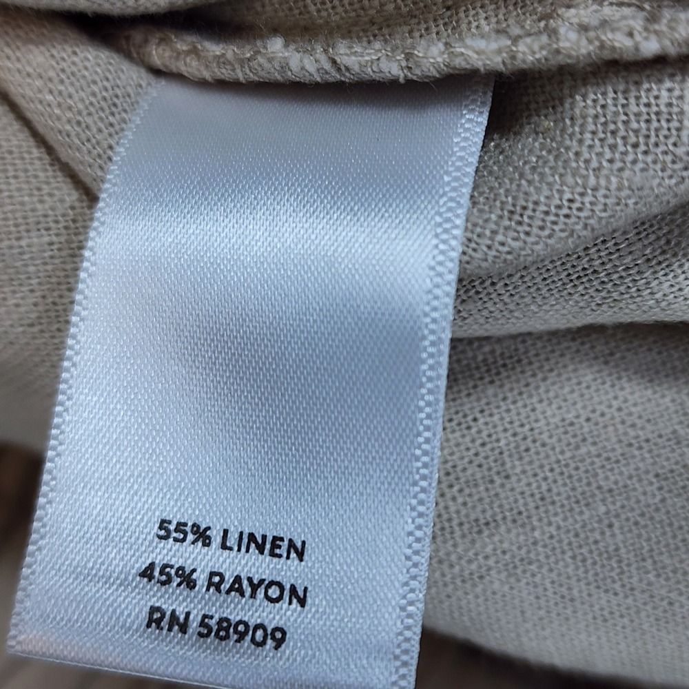 Westbound Women Linen Blend Coastal Boho Resort Wide Leg Crop Pants Size L - Picture 9 of 9